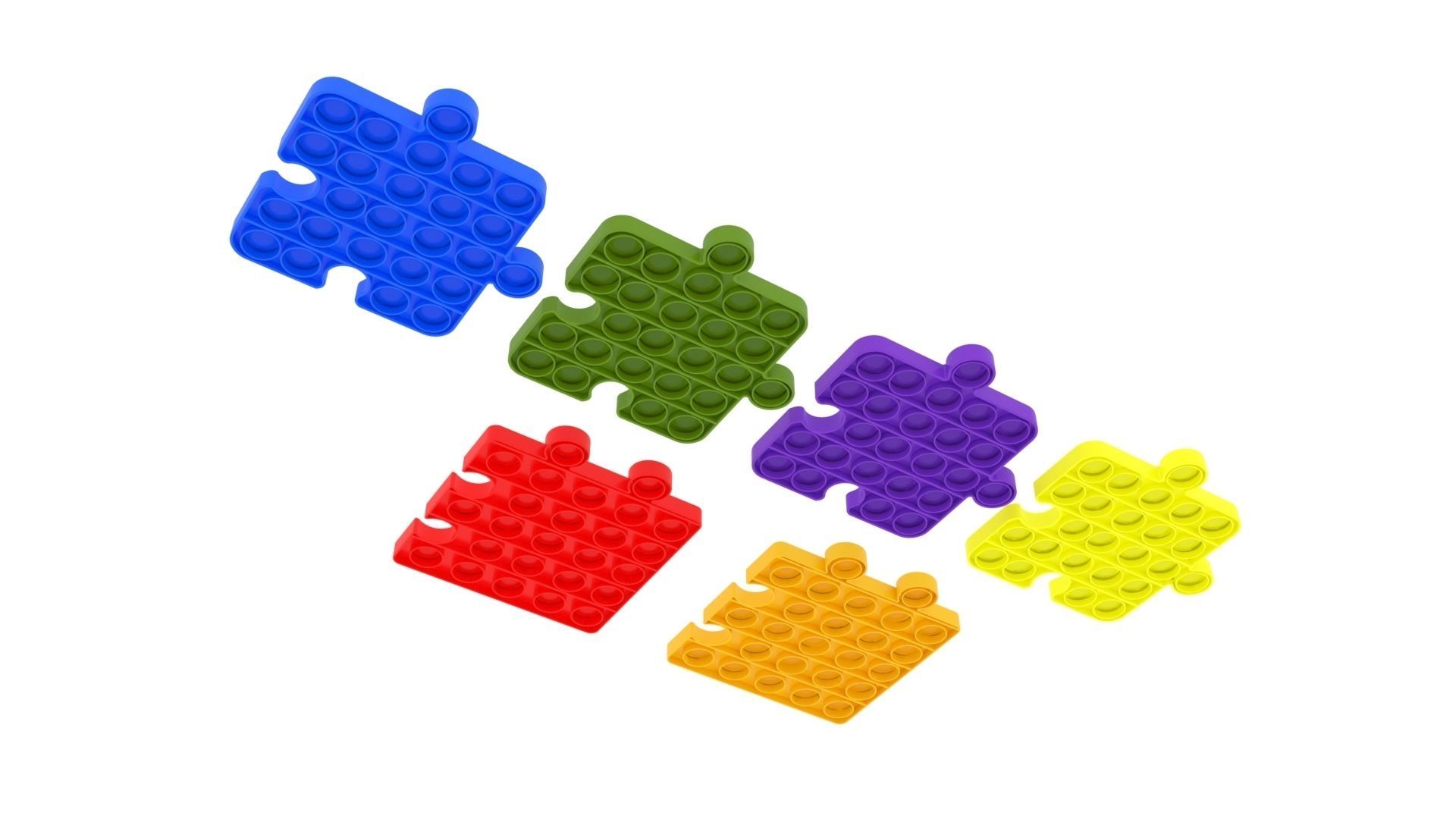 Puzzle Pop It Fidget Toys Set 3D model_4