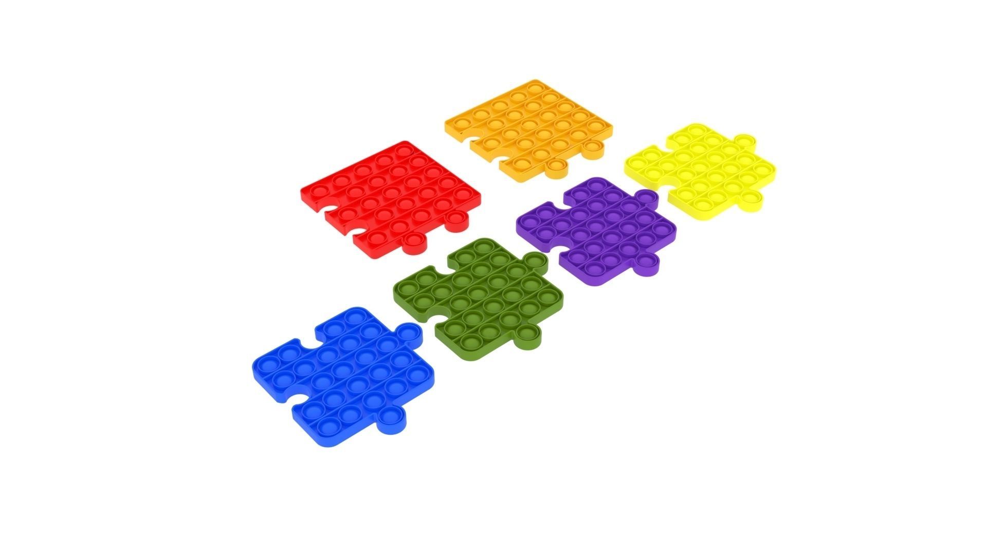 Puzzle Pop It Fidget Toys Set 3D model_2