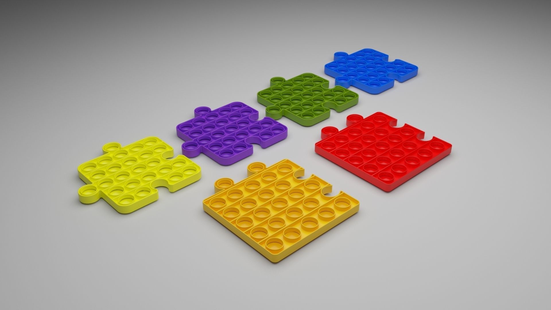 Puzzle Pop It Fidget Toys Set 3D model_19