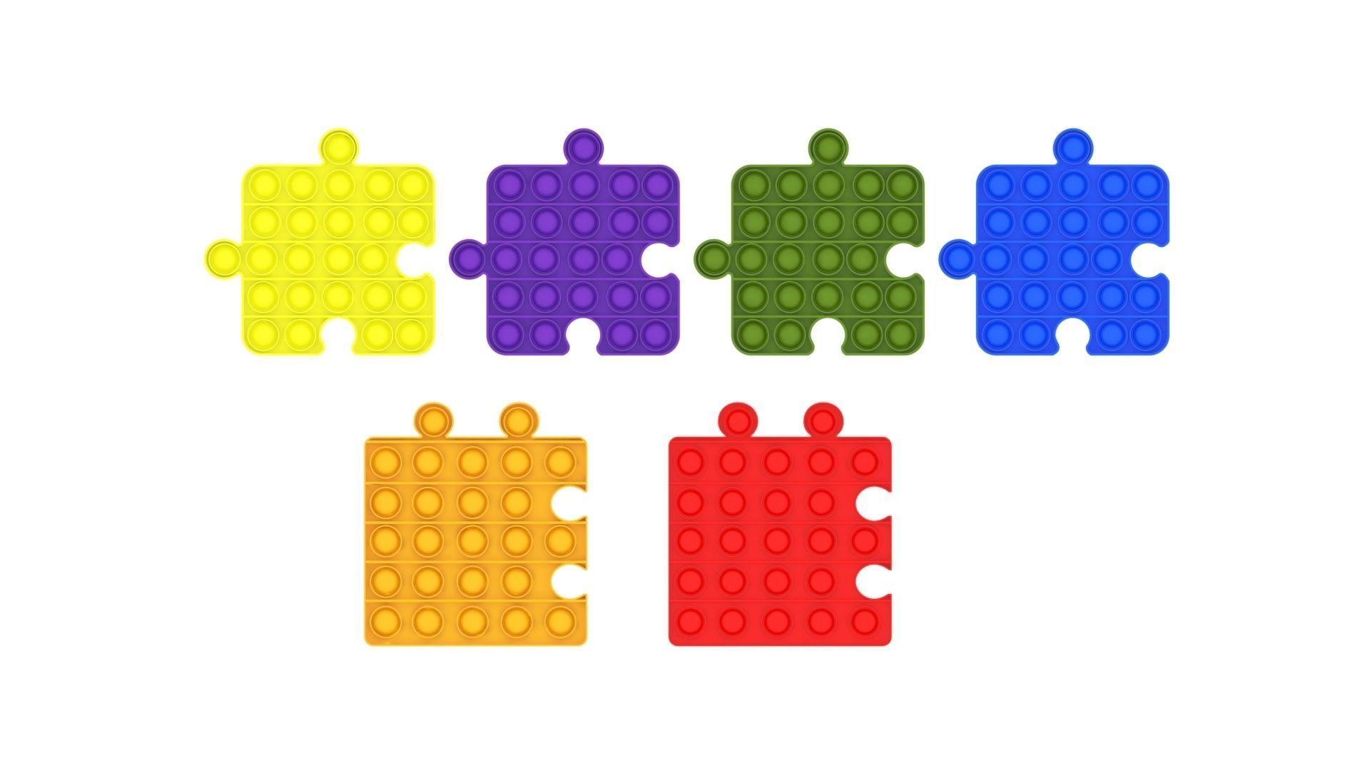 Puzzle Pop It Fidget Toys Set 3D model_7