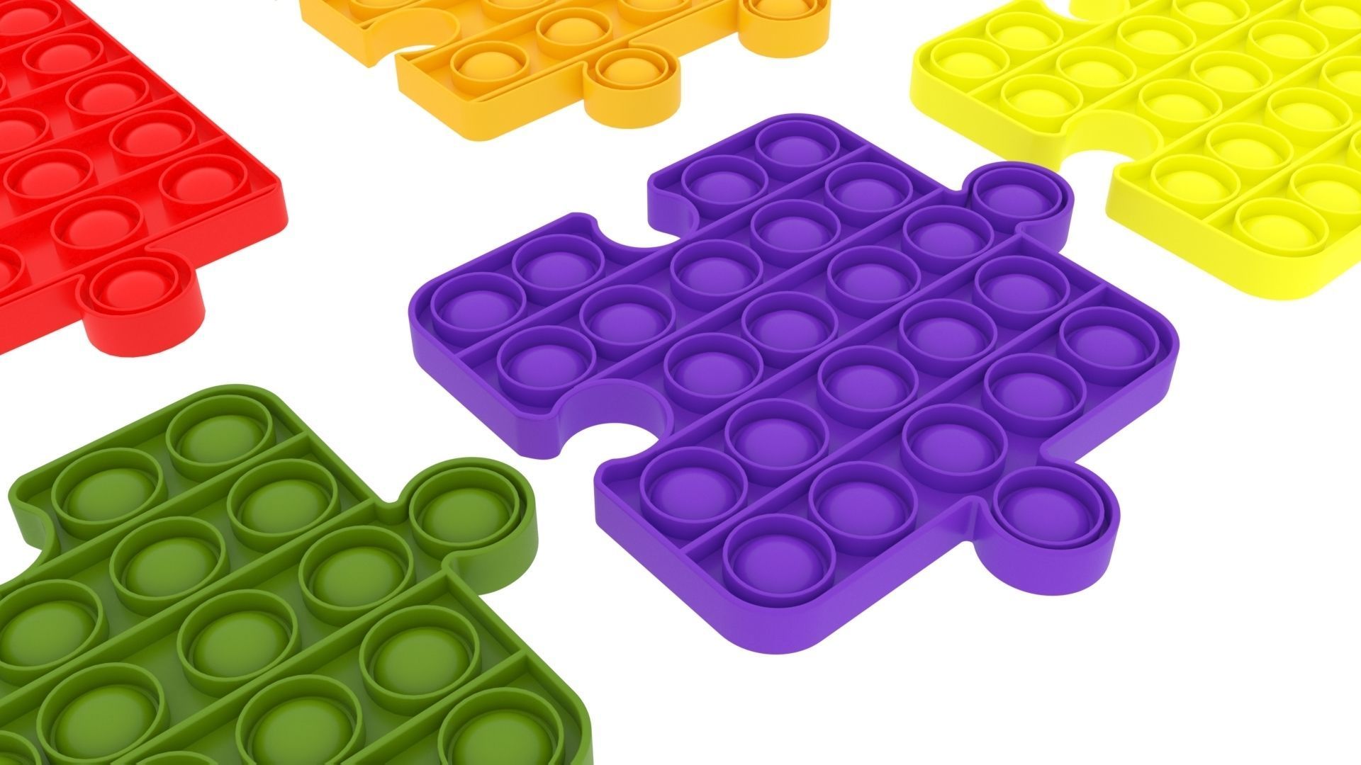 Puzzle Pop It Fidget Toys Set 3D model_3
