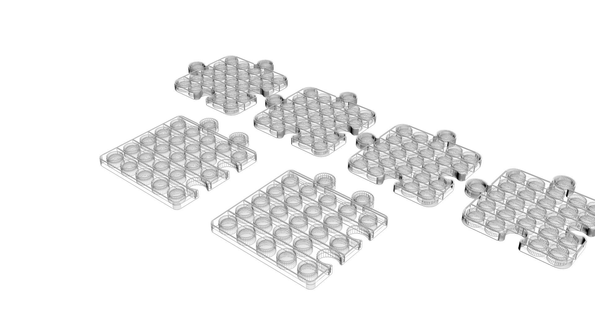 Puzzle Pop It Fidget Toys Set 3D model_11