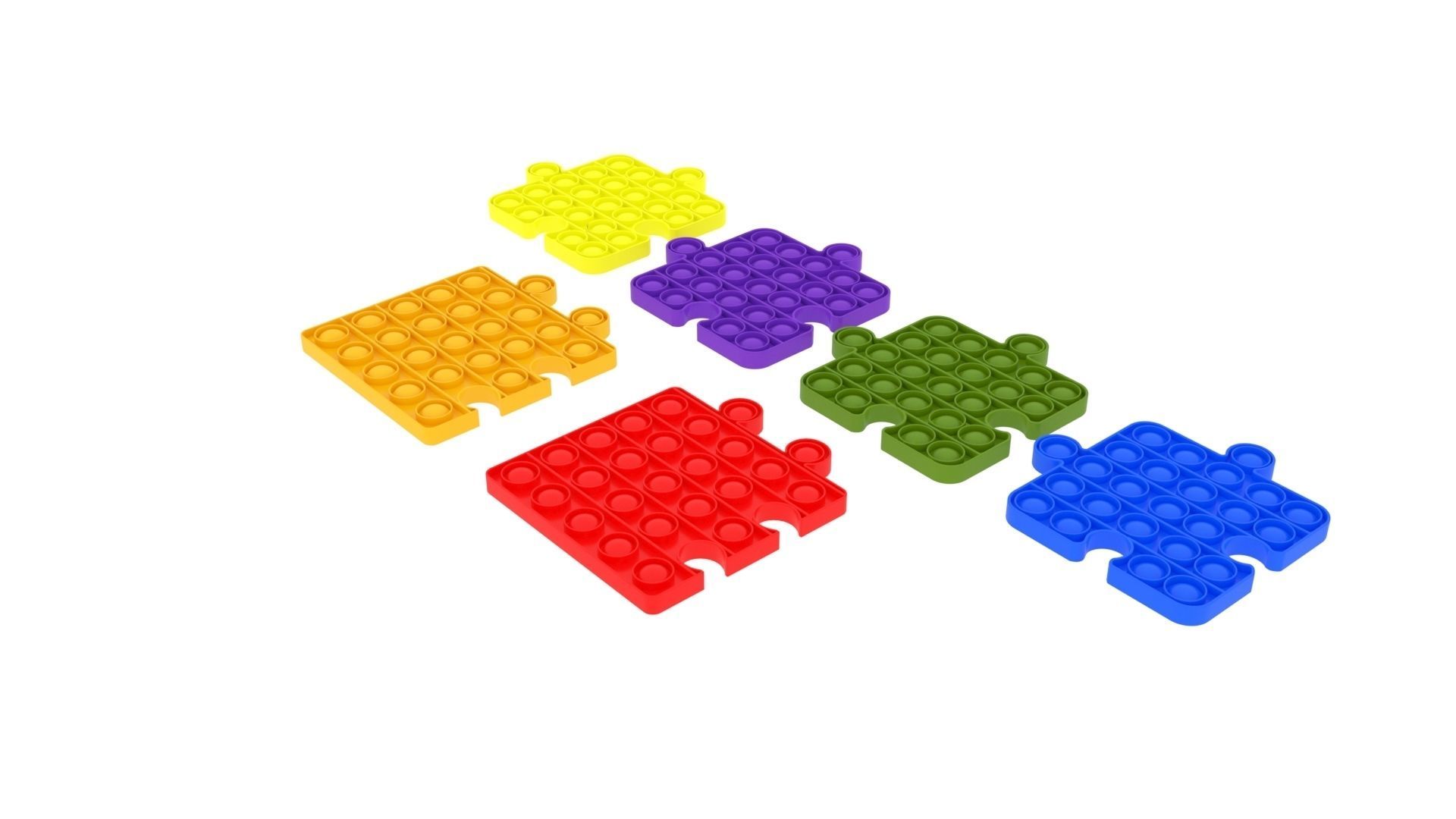 Puzzle Pop It Fidget Toys Set 3D model_1