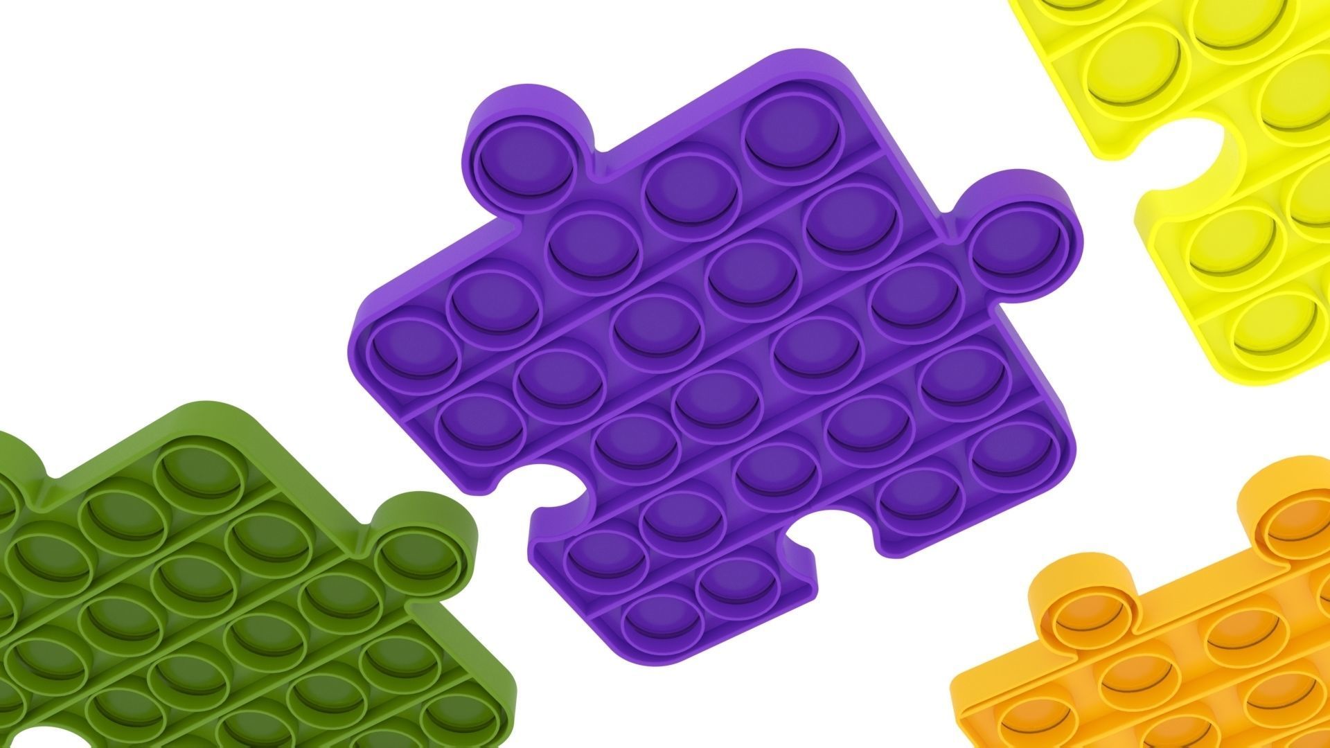 Puzzle Pop It Fidget Toys Set 3D model_6
