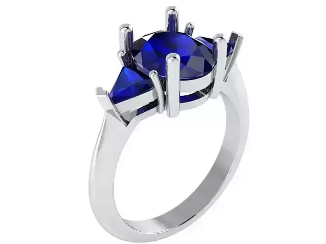 3-Stone Basket Setting Ring 0909