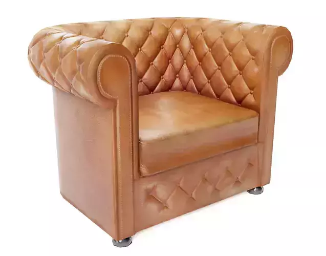 armchairA used leather az9 Low-poly 3D model