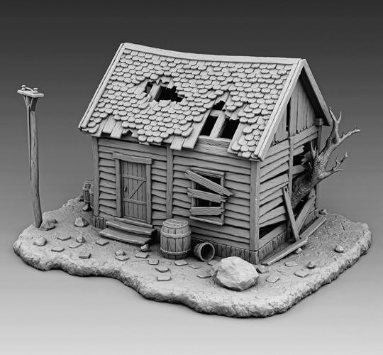 Abandoned house 3D print model