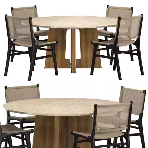 CALISTOGA DINING TABLE ASTRAL LOOM  CHAIR