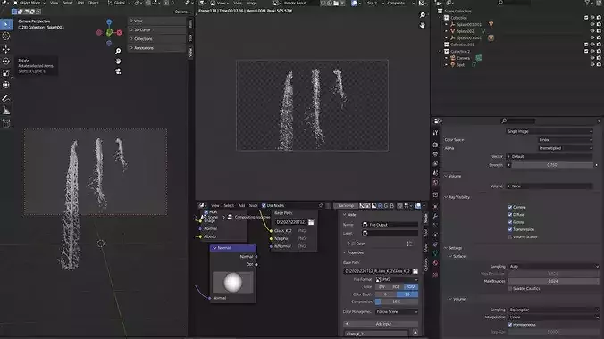 Water Splash Pouring Animation 3D model 6
