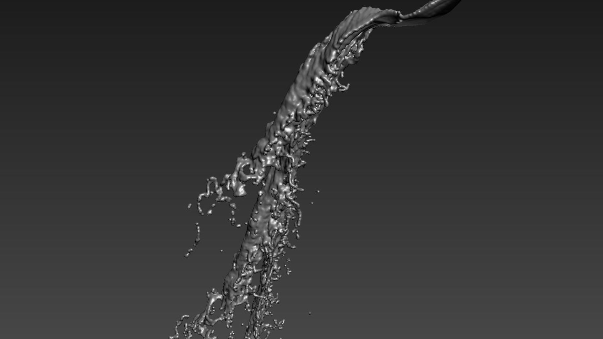 Water Splash Pouring Animation 3D model_12