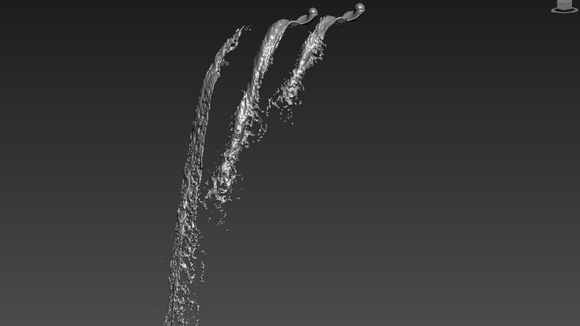 Water Splash Pouring Animation 3D model_7