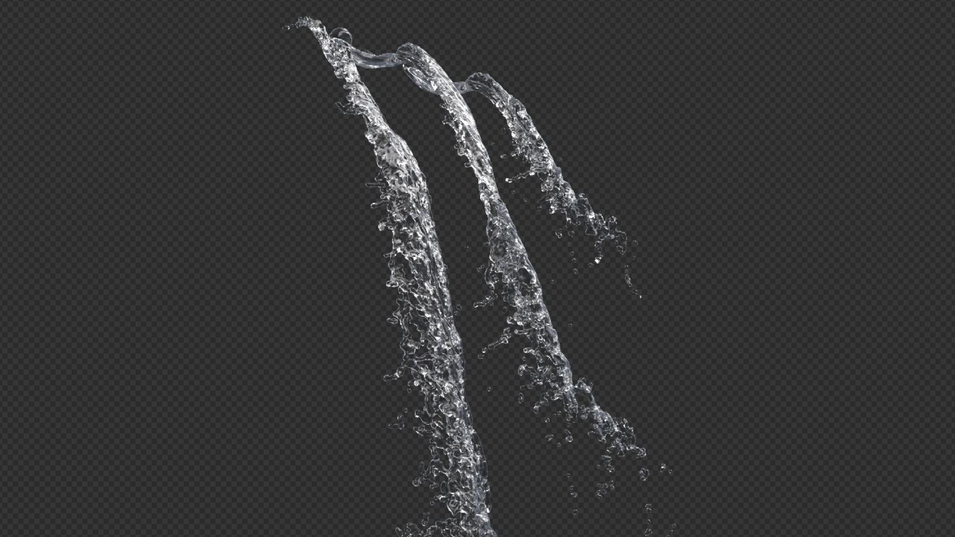 Water Splash Pouring Animation 3D model_2