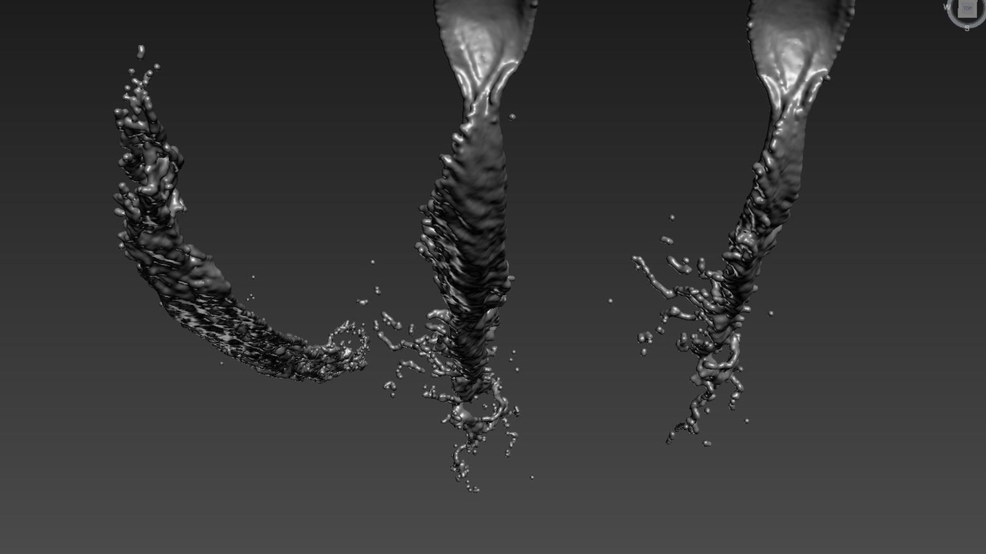 Water Splash Pouring Animation 3D model_9