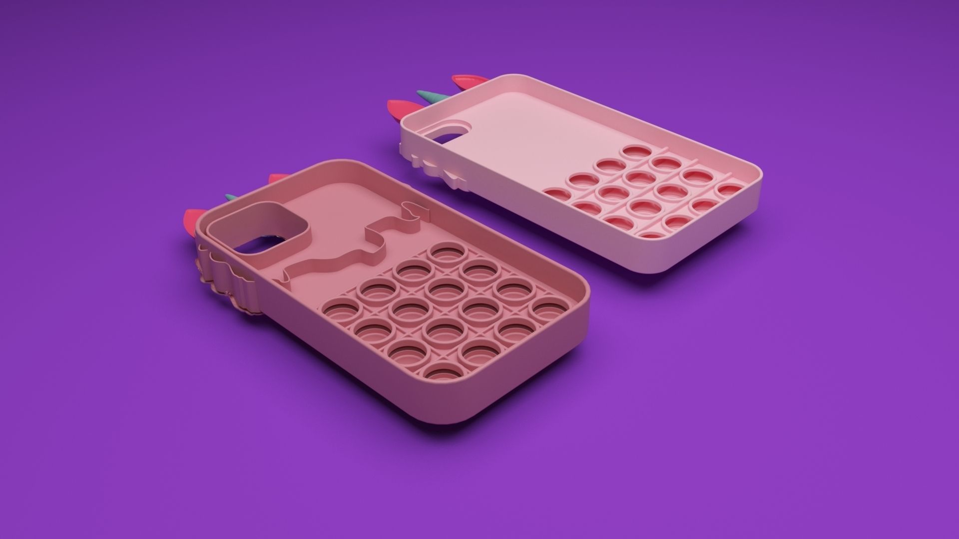 Unicorn Pop It Phone Cases Set 3D model_21