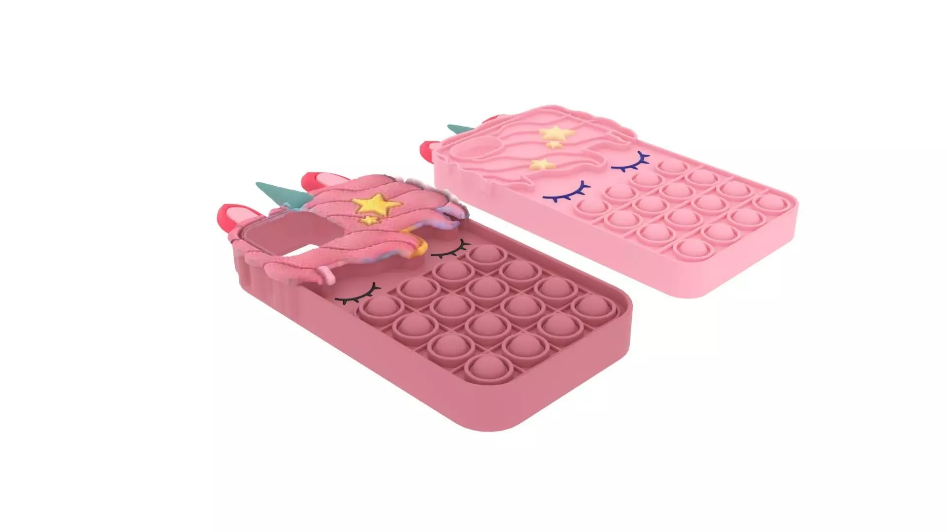 Unicorn Pop It Phone Cases Set 3D model_0