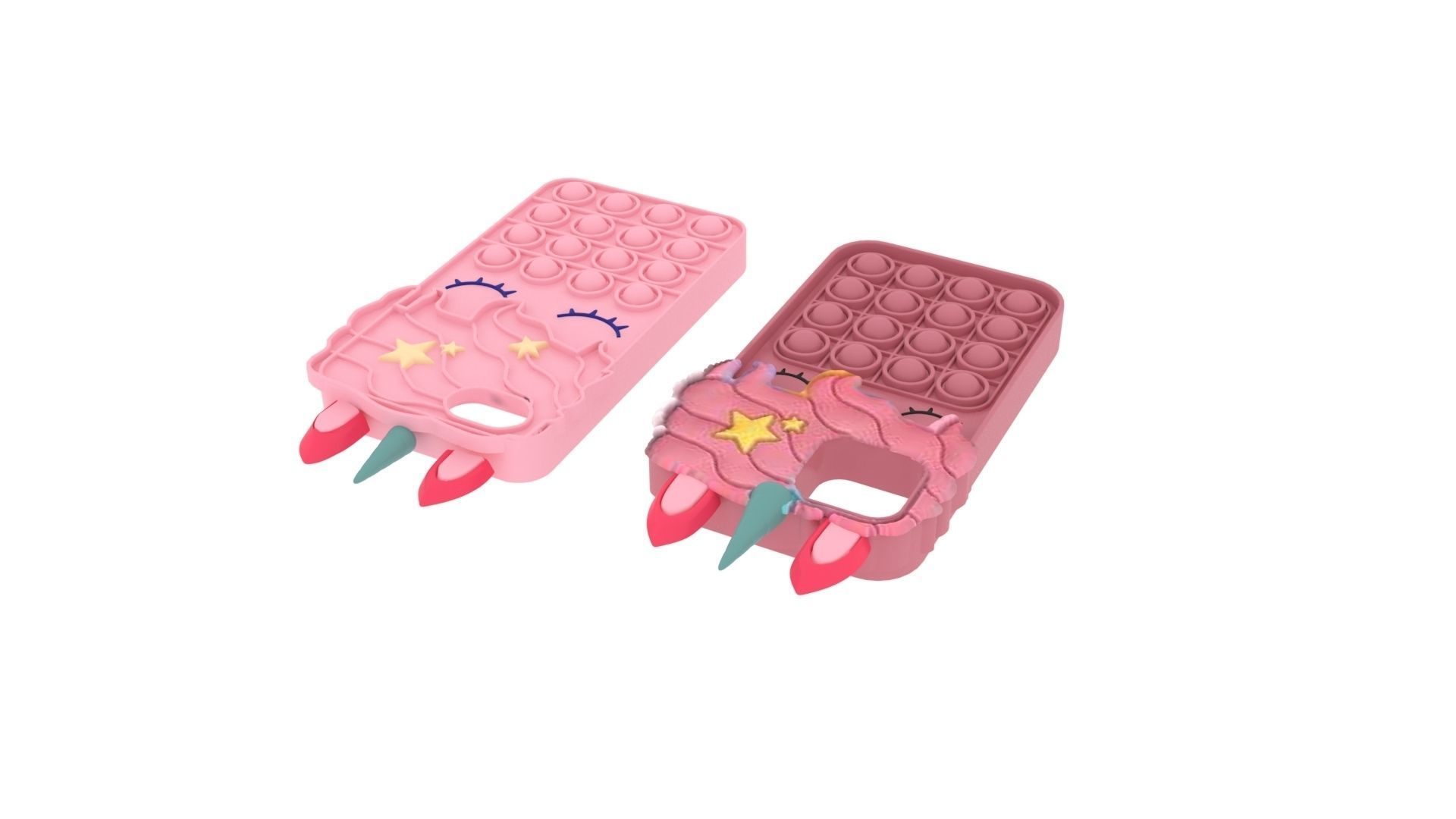 Unicorn Pop It Phone Cases Set 3D model_4