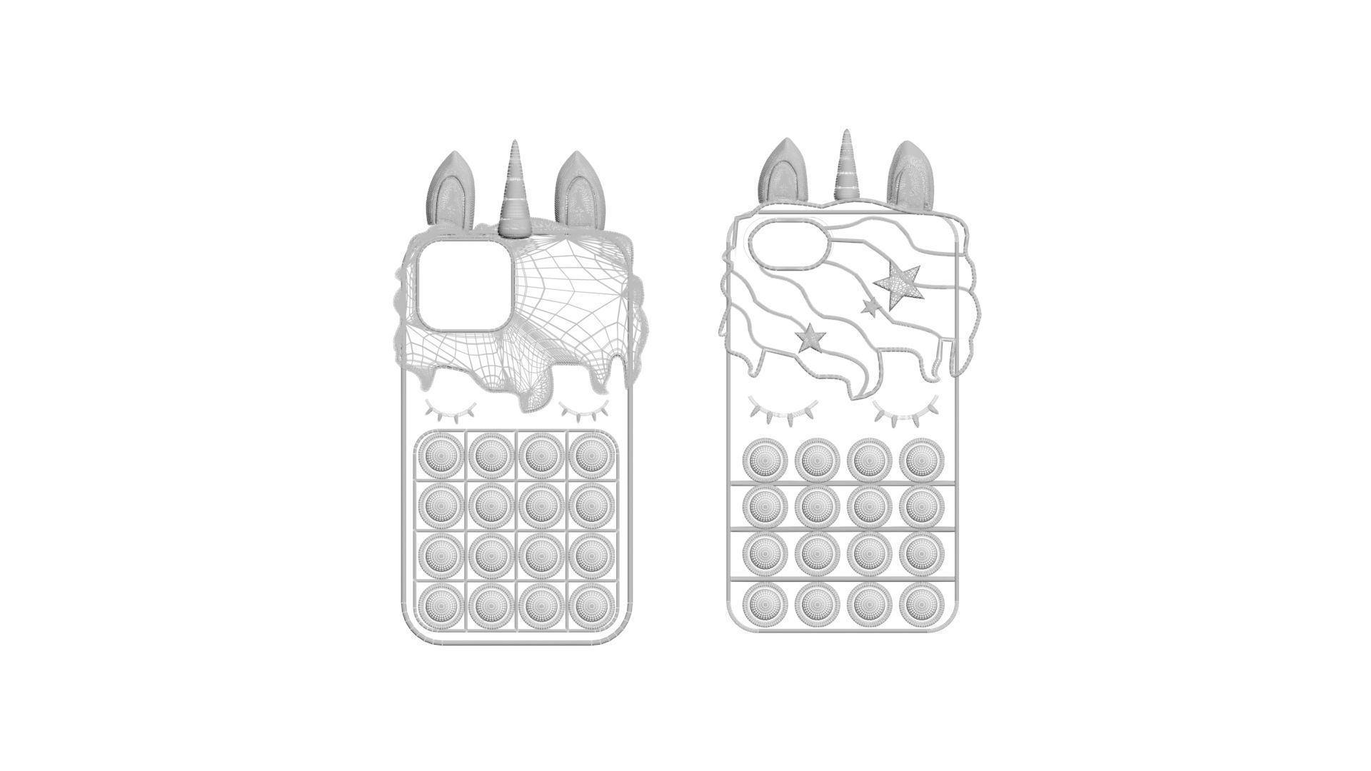 Unicorn Pop It Phone Cases Set 3D model_18