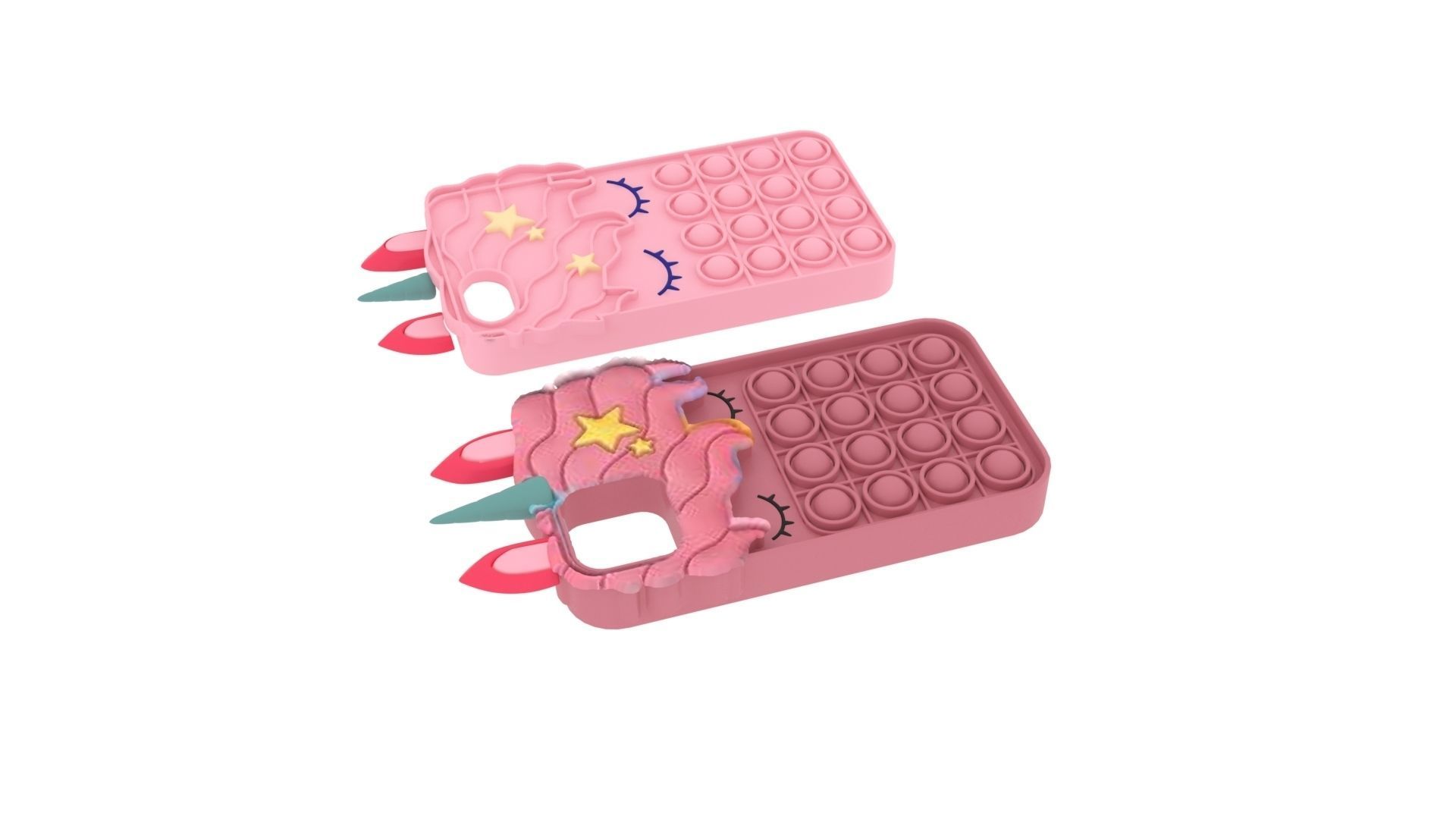 Unicorn Pop It Phone Cases Set 3D model_3