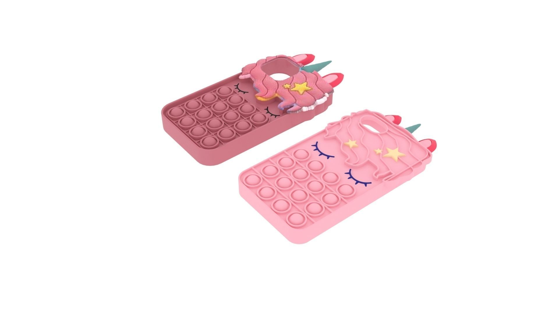 Unicorn Pop It Phone Cases Set 3D model_1
