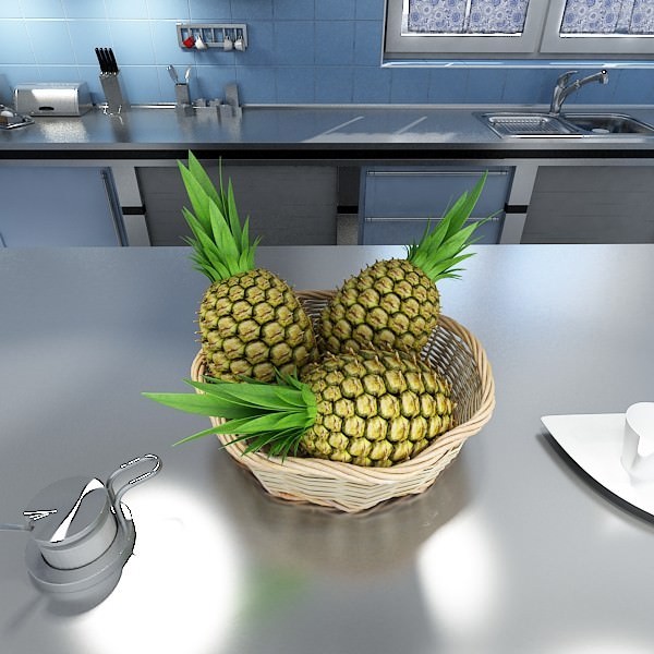 Fruits and Basket Collection 3D model_27