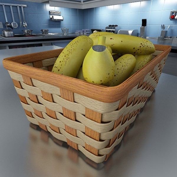 Fruits and Basket Collection 3D model_4