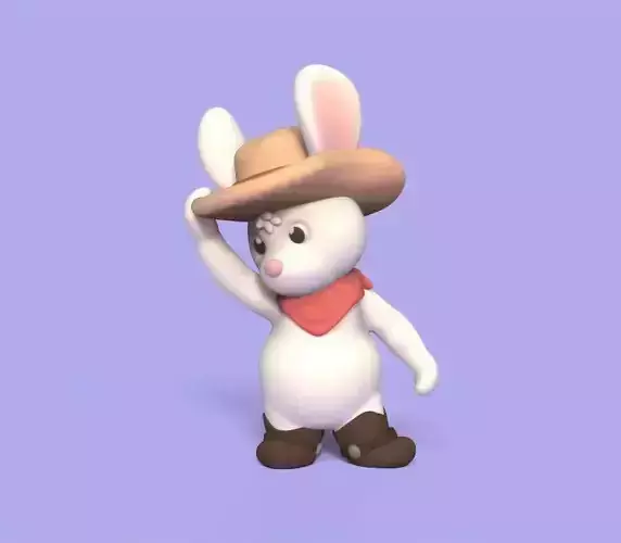 Cowboy Rabbit 3D print model