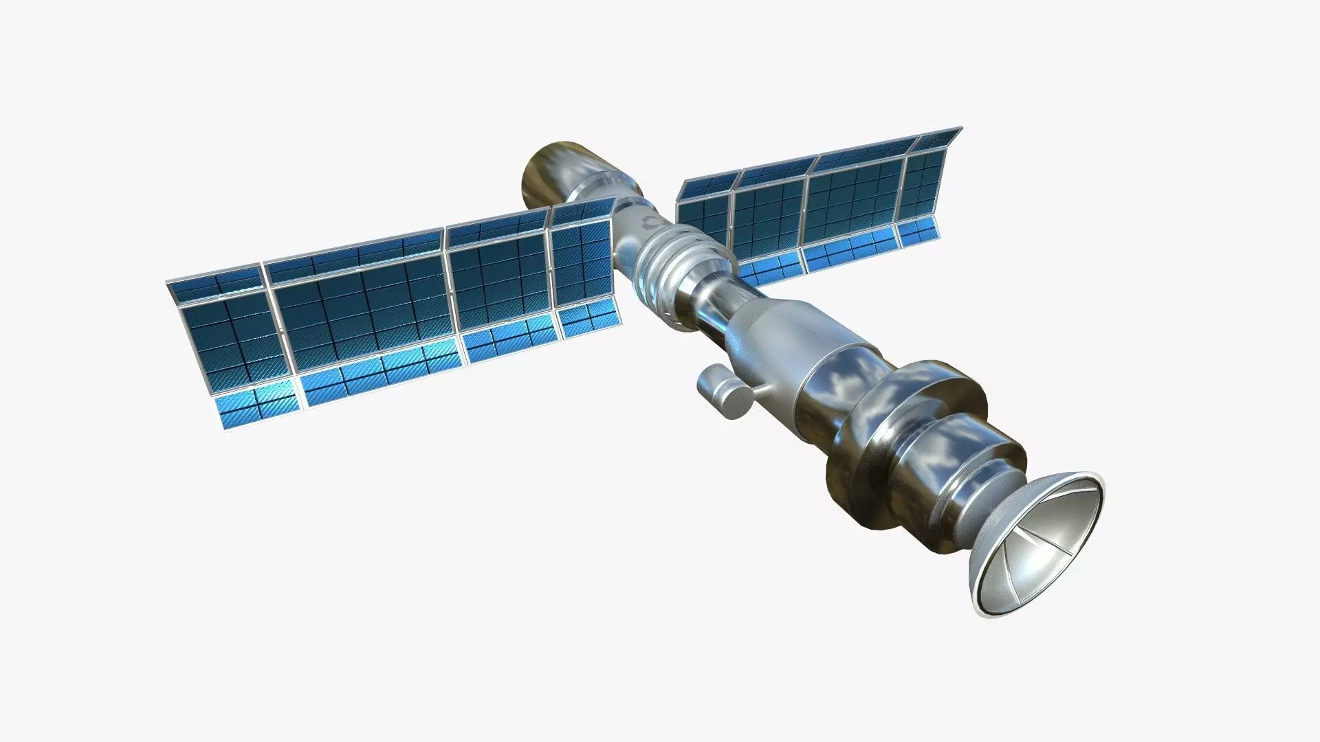 Satellite C08 Aluminum - SciFi Space Design Low-poly 3D model_0