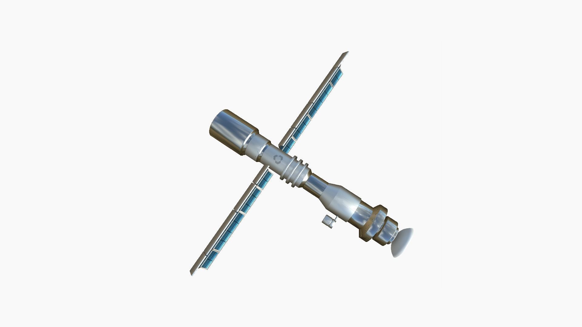 Satellite C08 Aluminum - SciFi Space Design Low-poly 3D model_3