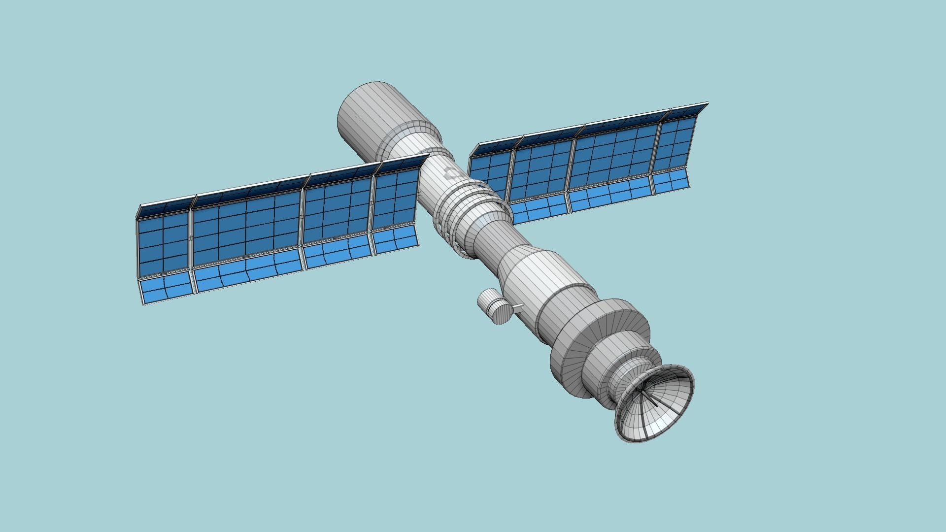 Satellite C08 Aluminum - SciFi Space Design Low-poly 3D model_6