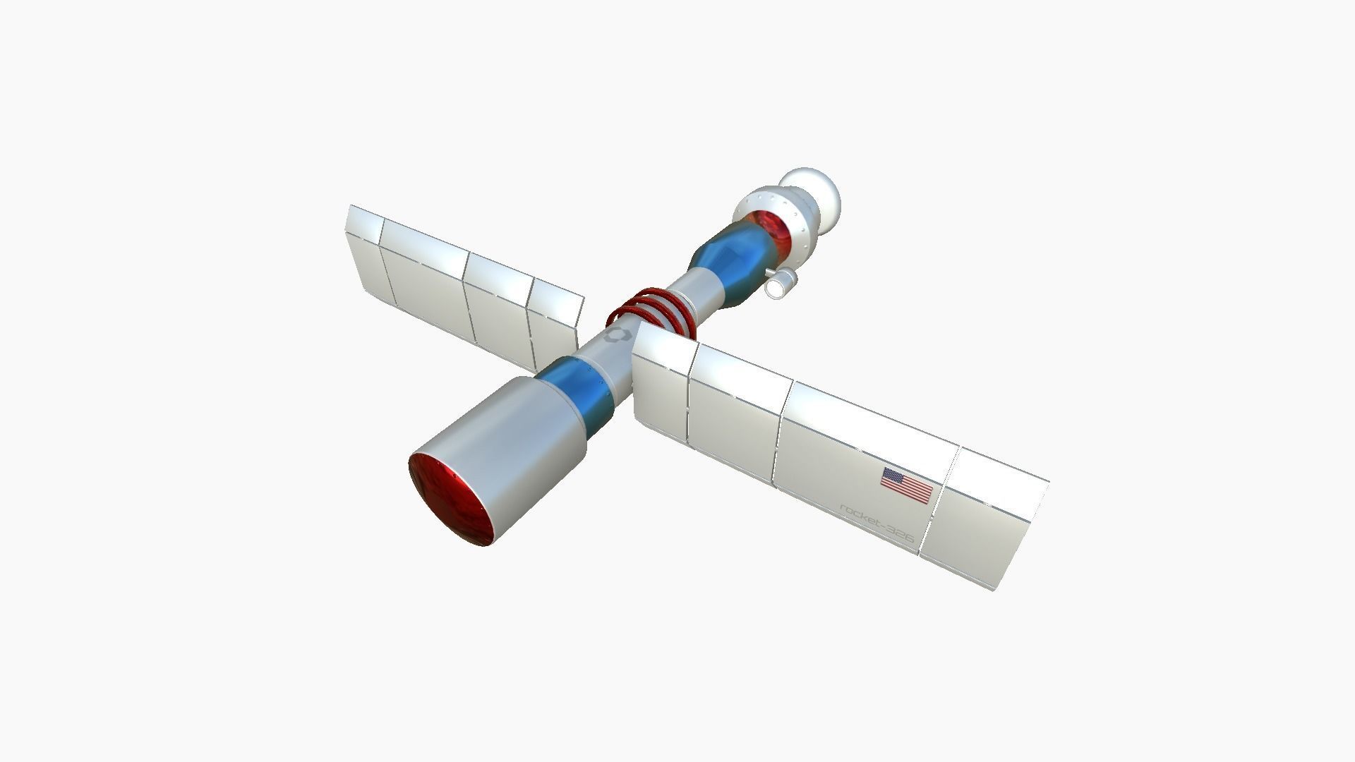 Satellite C09 USA - SciFi Space Design Low-poly 3D model_1