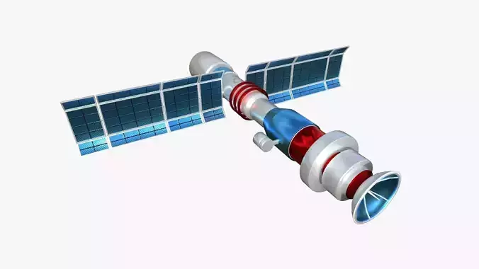 Satellite C09 USA - SciFi Space Design Low-poly 3D model