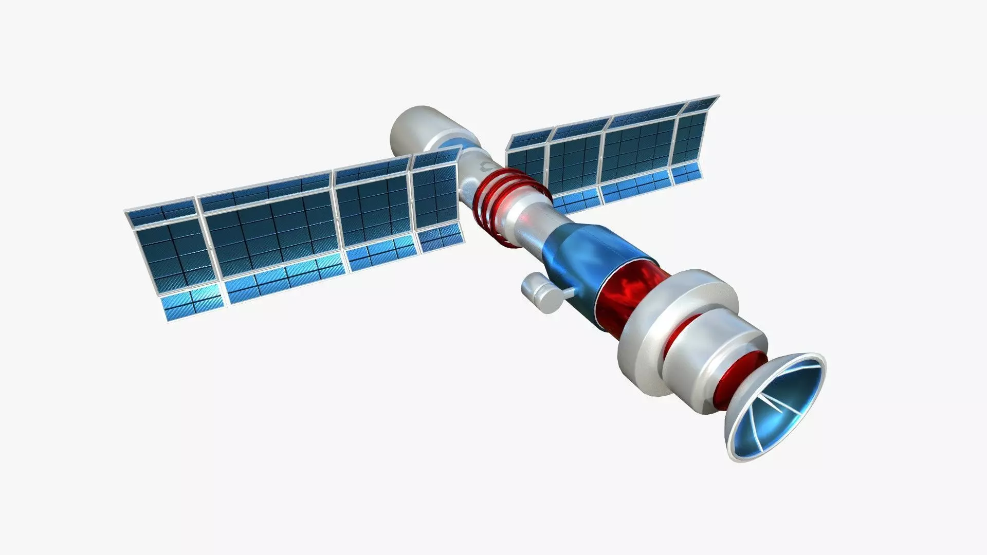 Satellite C09 USA - SciFi Space Design Low-poly 3D model_0