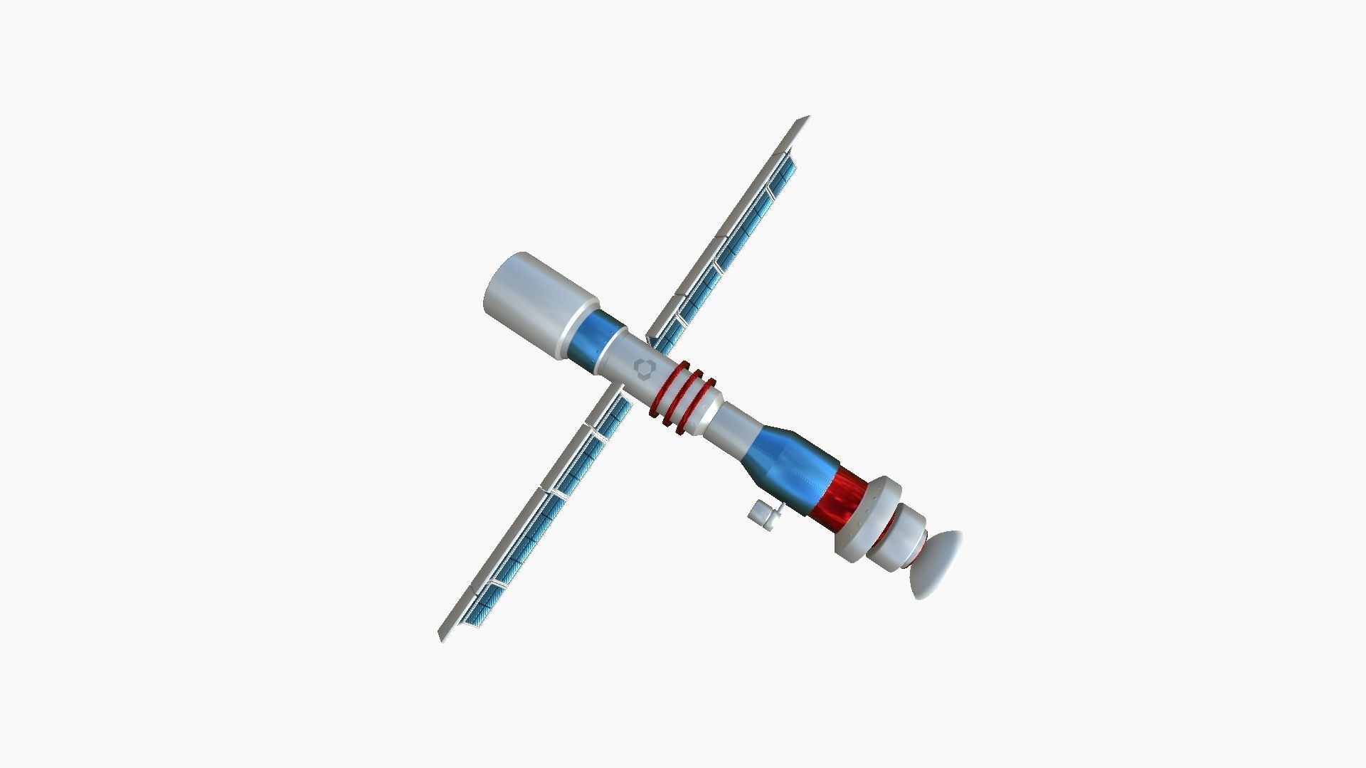Satellite C09 USA - SciFi Space Design Low-poly 3D model_3