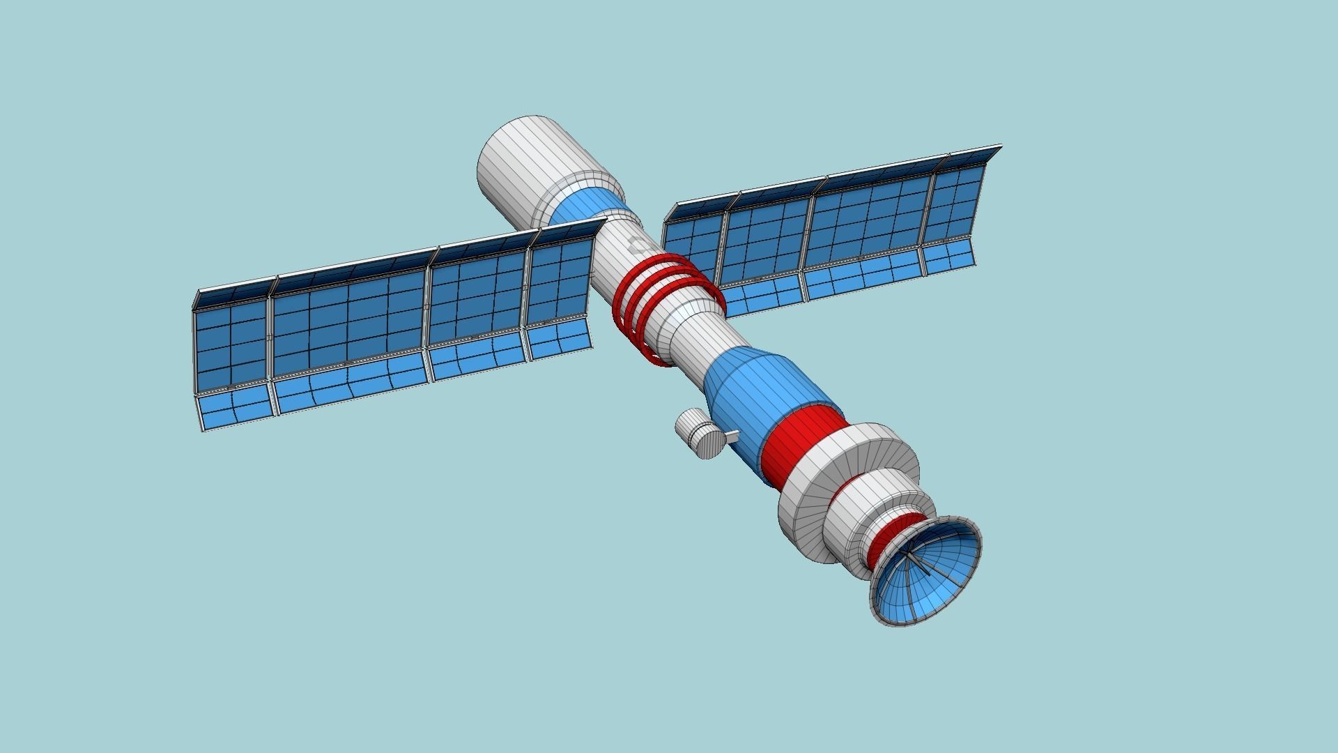Satellite C09 USA - SciFi Space Design Low-poly 3D model_6