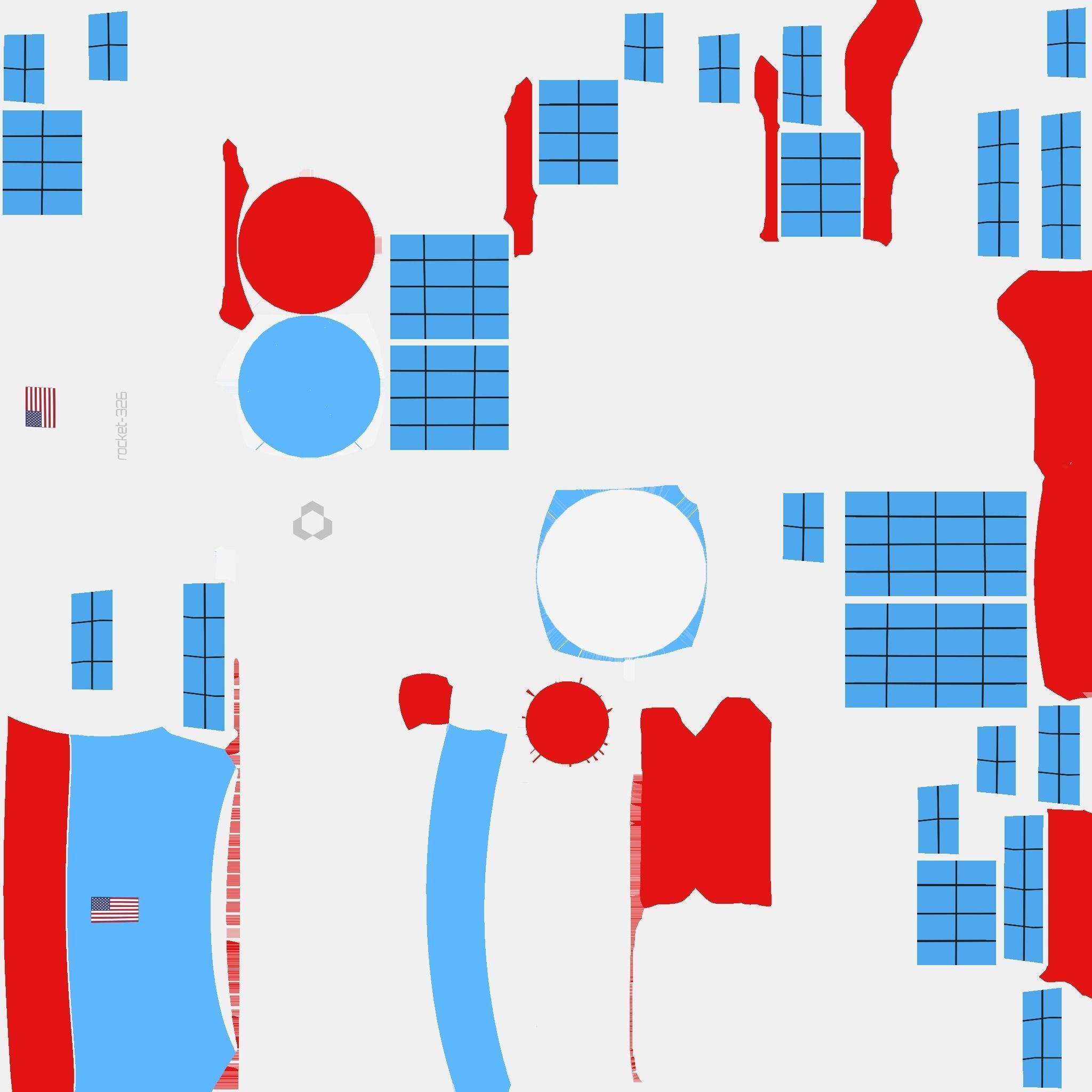 Satellite C09 USA - SciFi Space Design Low-poly 3D model_19