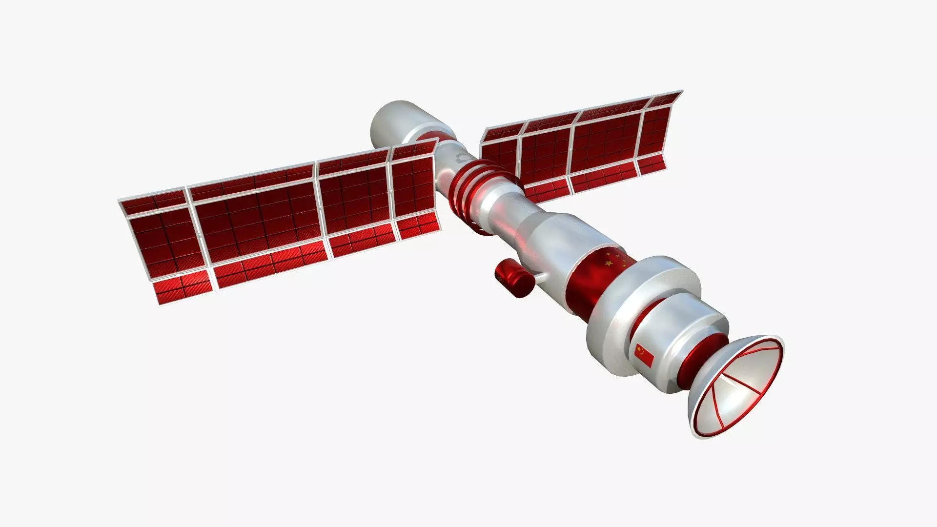Satellite C10 China - SciFi Space Design Low-poly 3D model_0