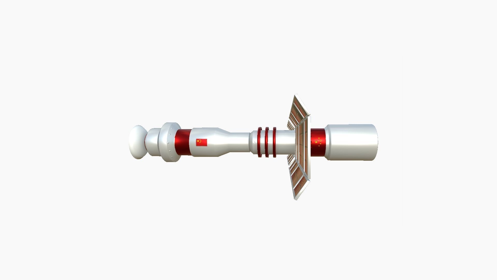 Satellite C10 China - SciFi Space Design Low-poly 3D model_4