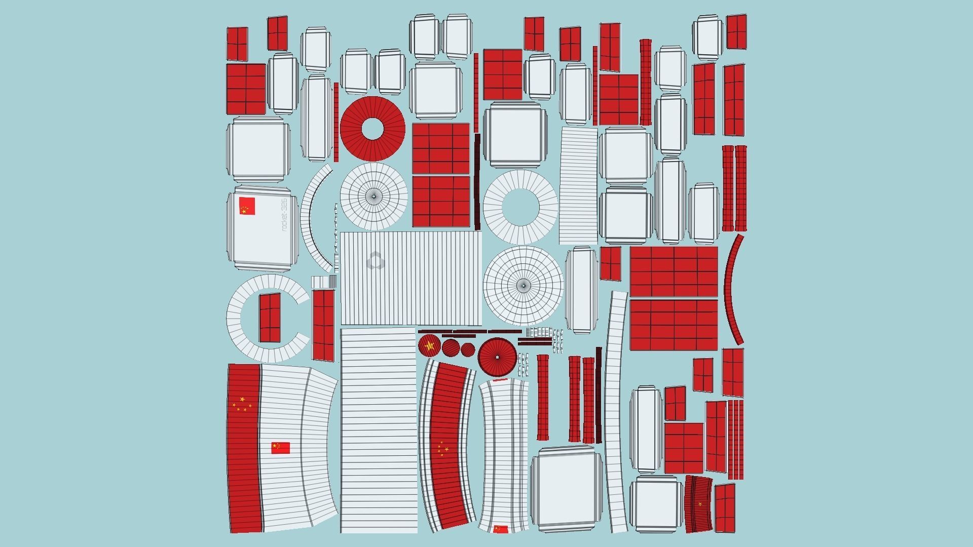 Satellite C10 China - SciFi Space Design Low-poly 3D model_5