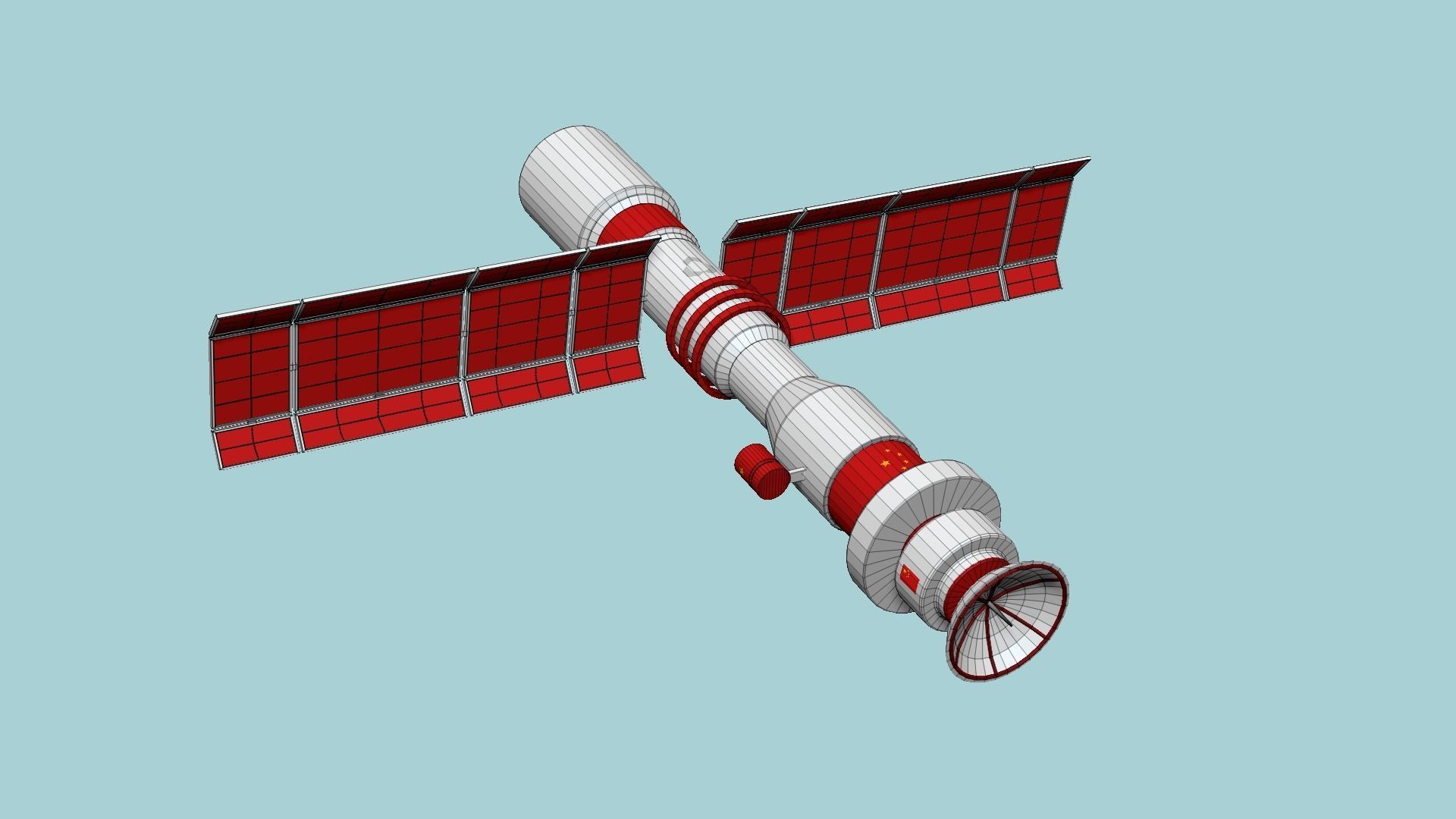 Satellite C10 China - SciFi Space Design Low-poly 3D model_6