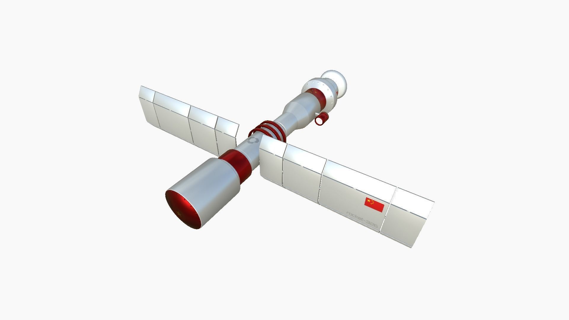 Satellite C10 China - SciFi Space Design Low-poly 3D model_1