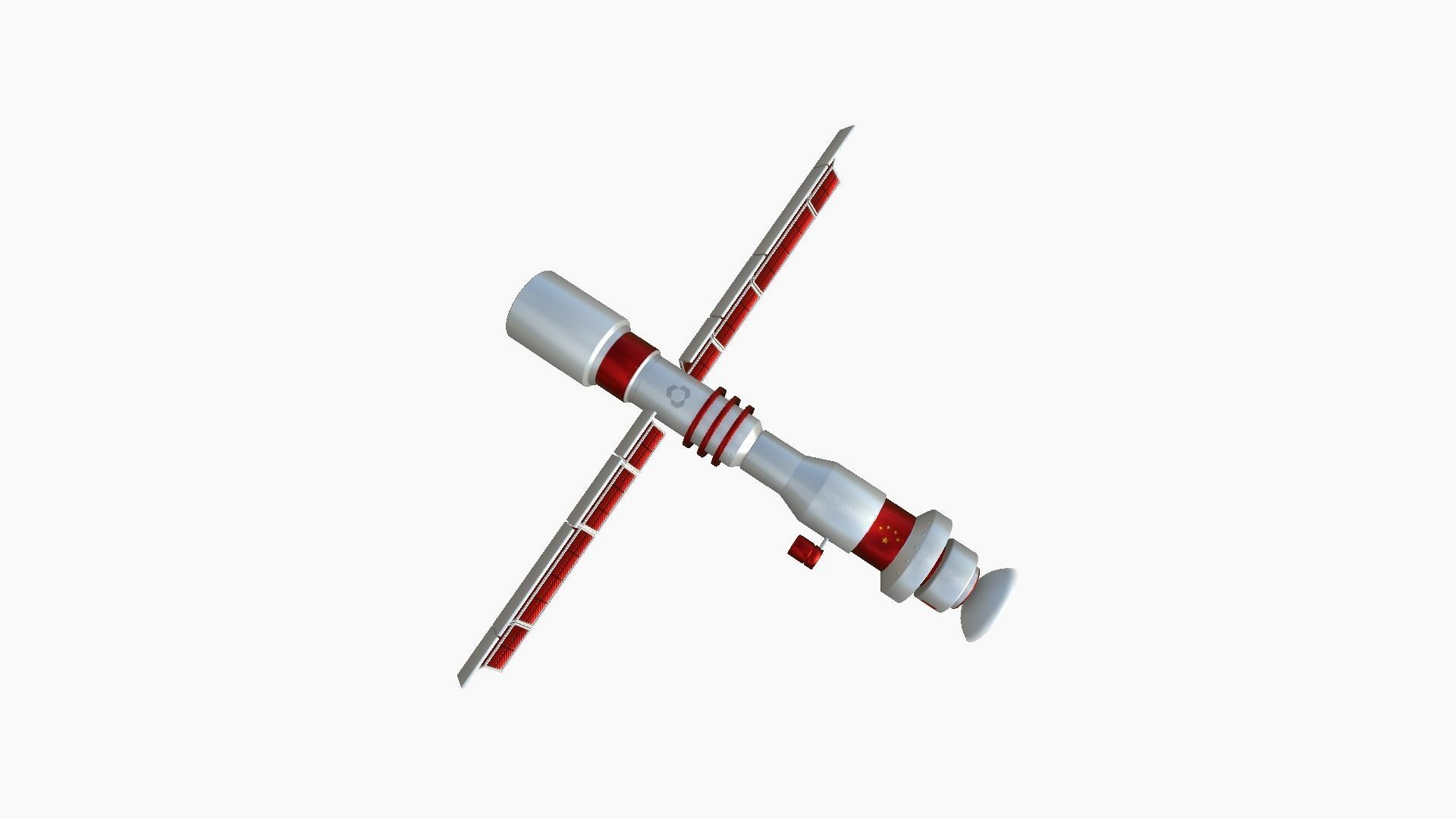 Satellite C10 China - SciFi Space Design Low-poly 3D model_3
