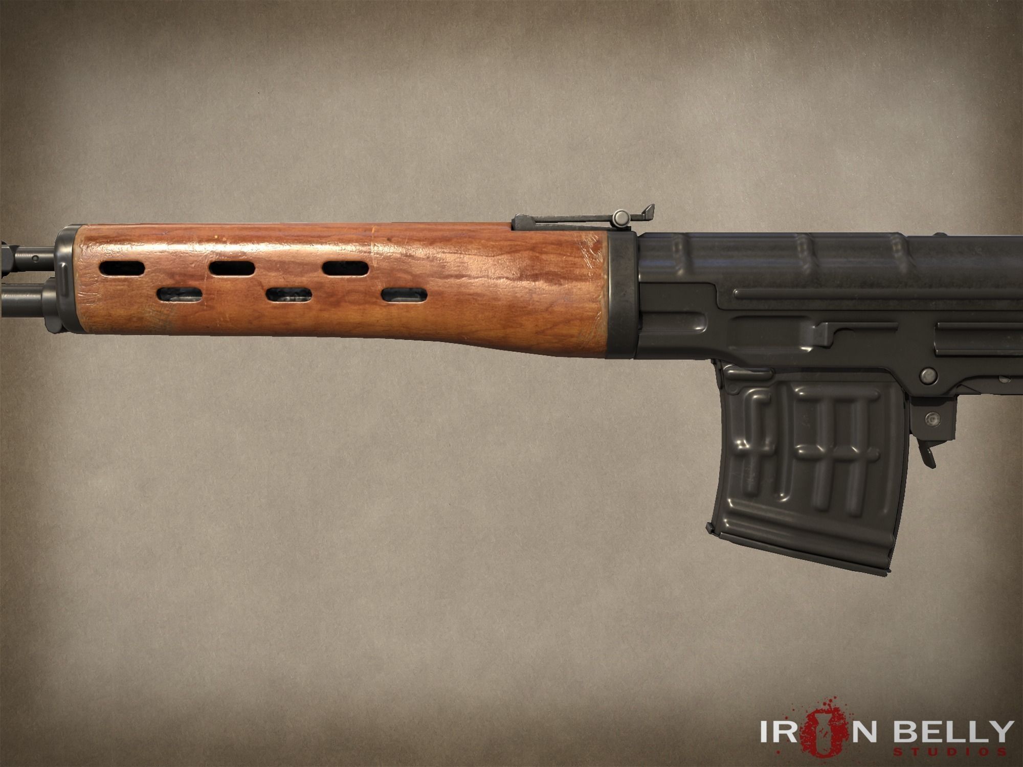 AAA FPS Dragunov SVD Low-poly 3D model_3