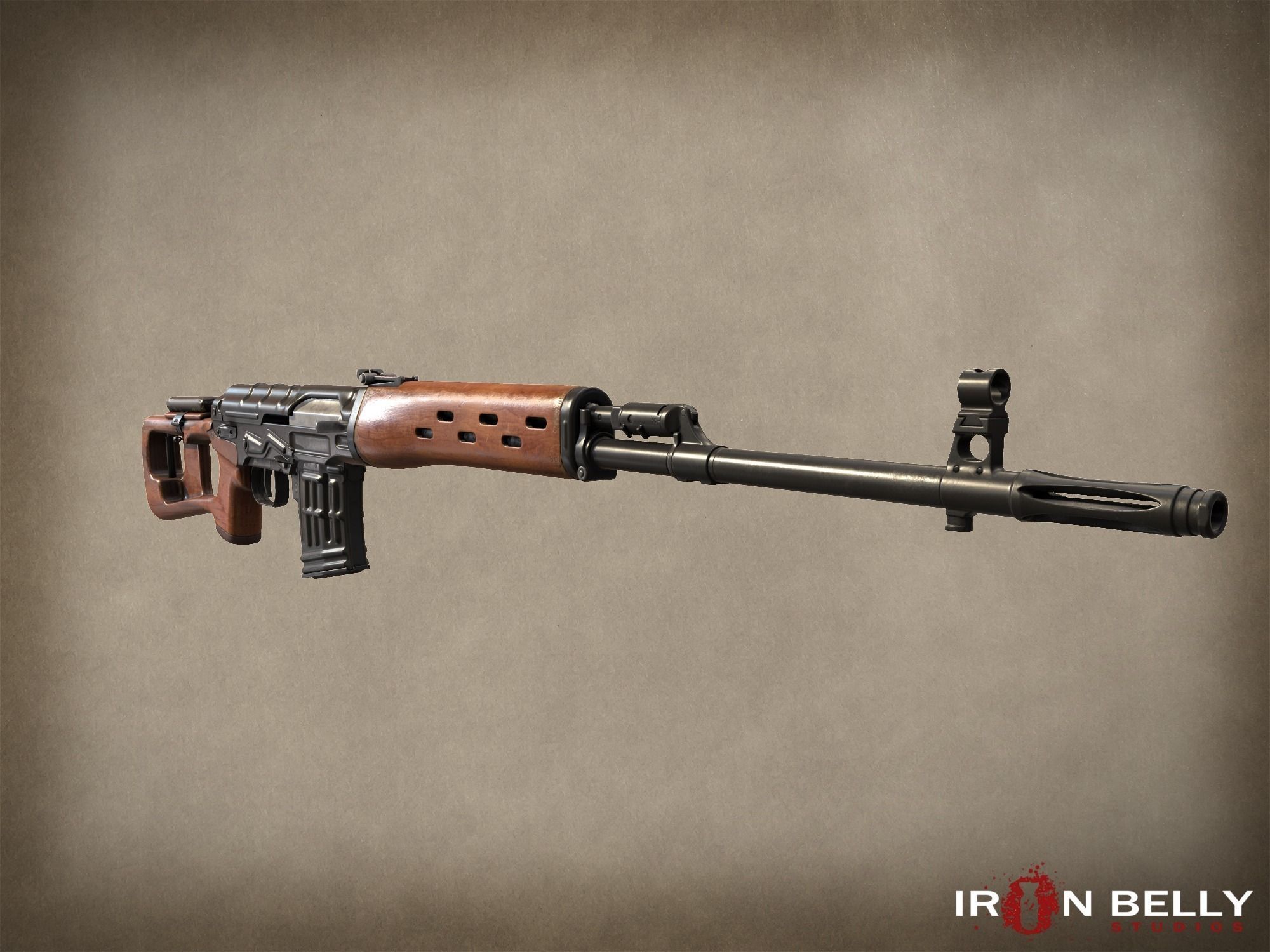 AAA FPS Dragunov SVD Low-poly 3D model_4