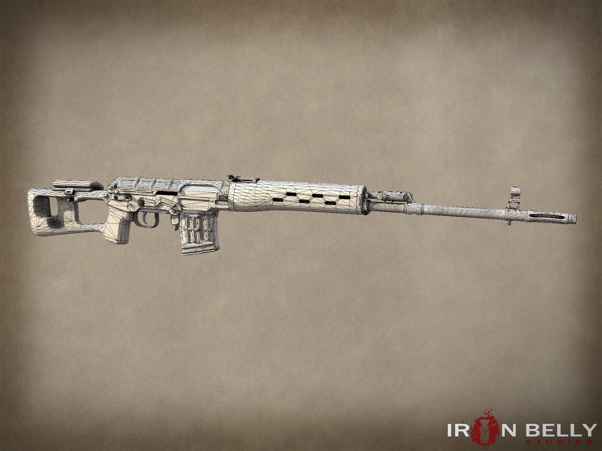 AAA FPS Dragunov SVD Low-poly 3D model_6