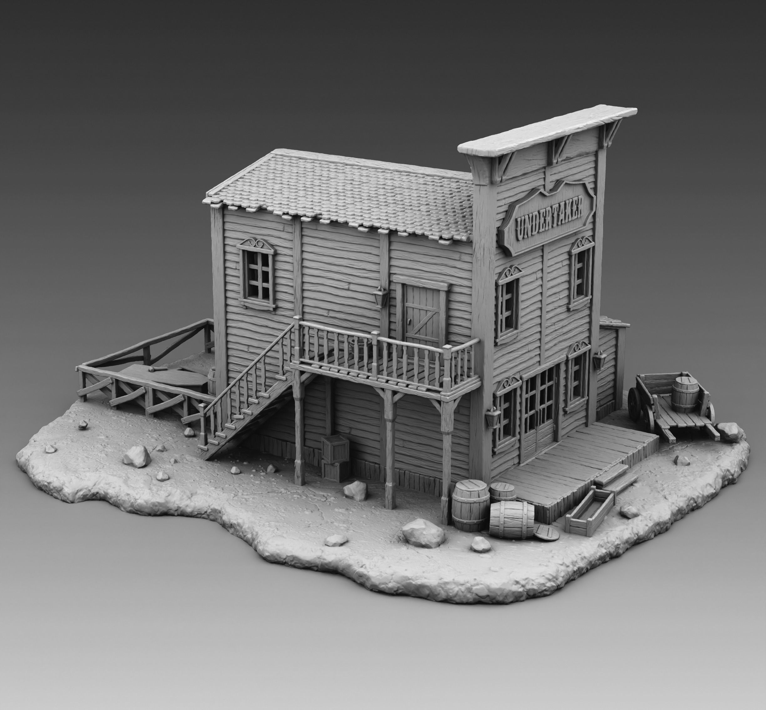 Undertaker western town 3D print model_1
