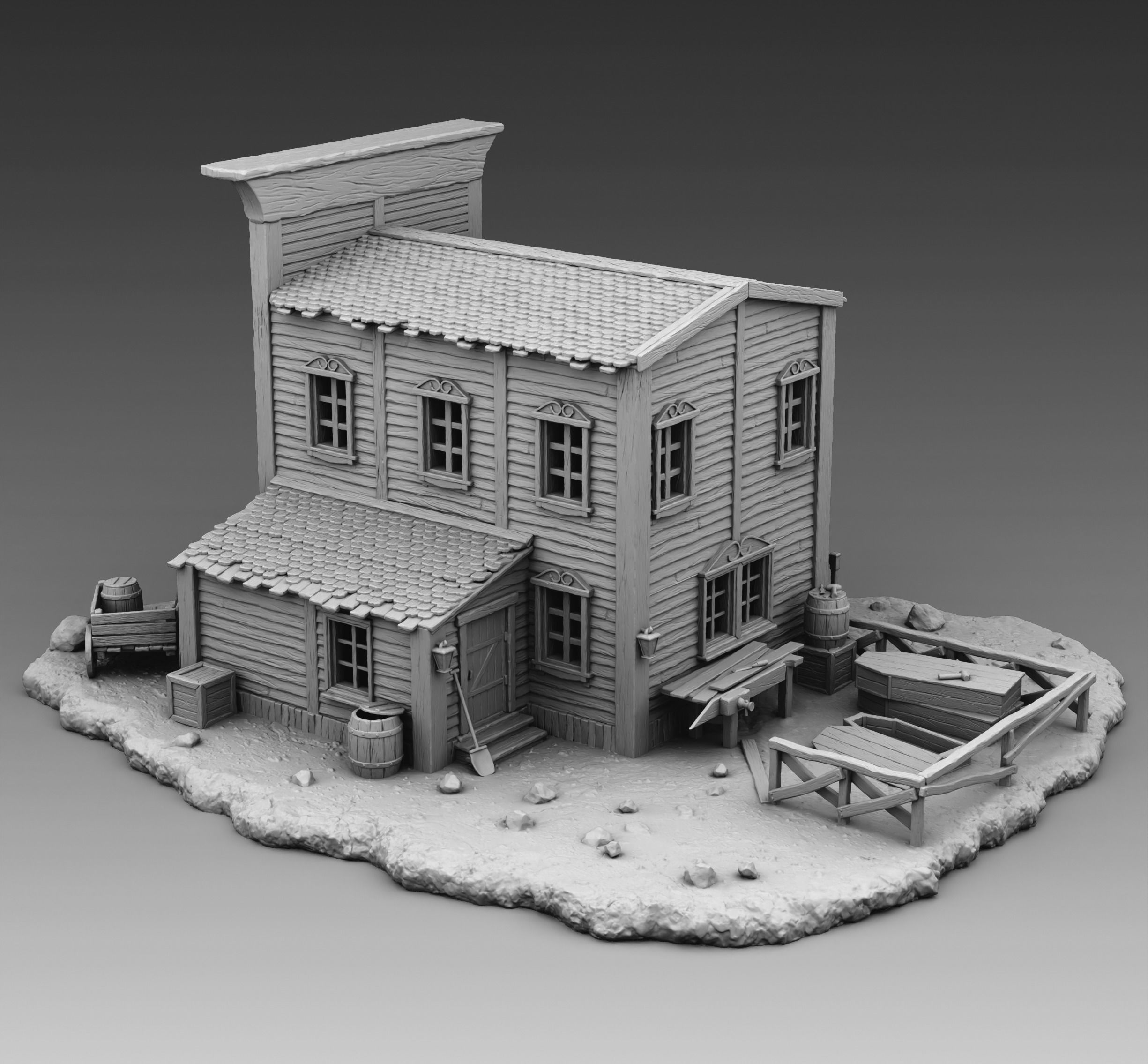 Undertaker western town 3D print model_2