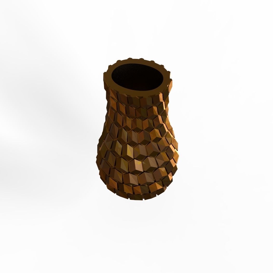 Stretched honeycomb vase  3D print model_4