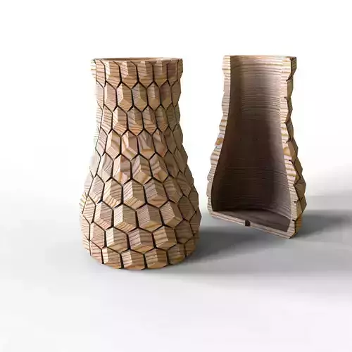 Stretched honeycomb vase 