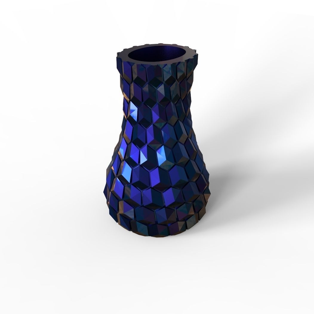 Stretched honeycomb vase  3D print model_1