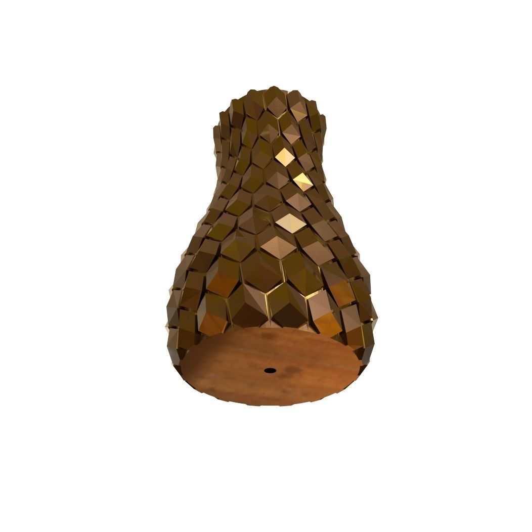 Stretched honeycomb vase  3D print model_3